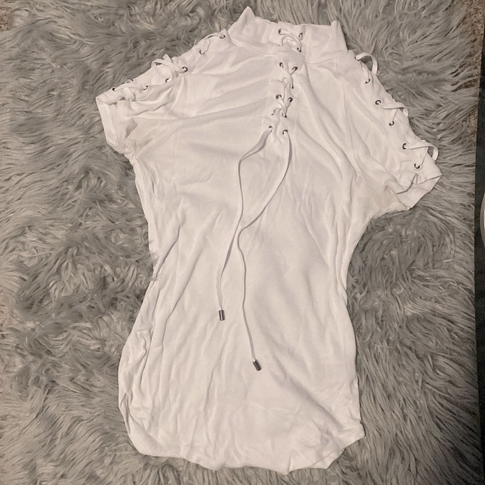 Ribbed Tie-Up Free People Short Sleeve